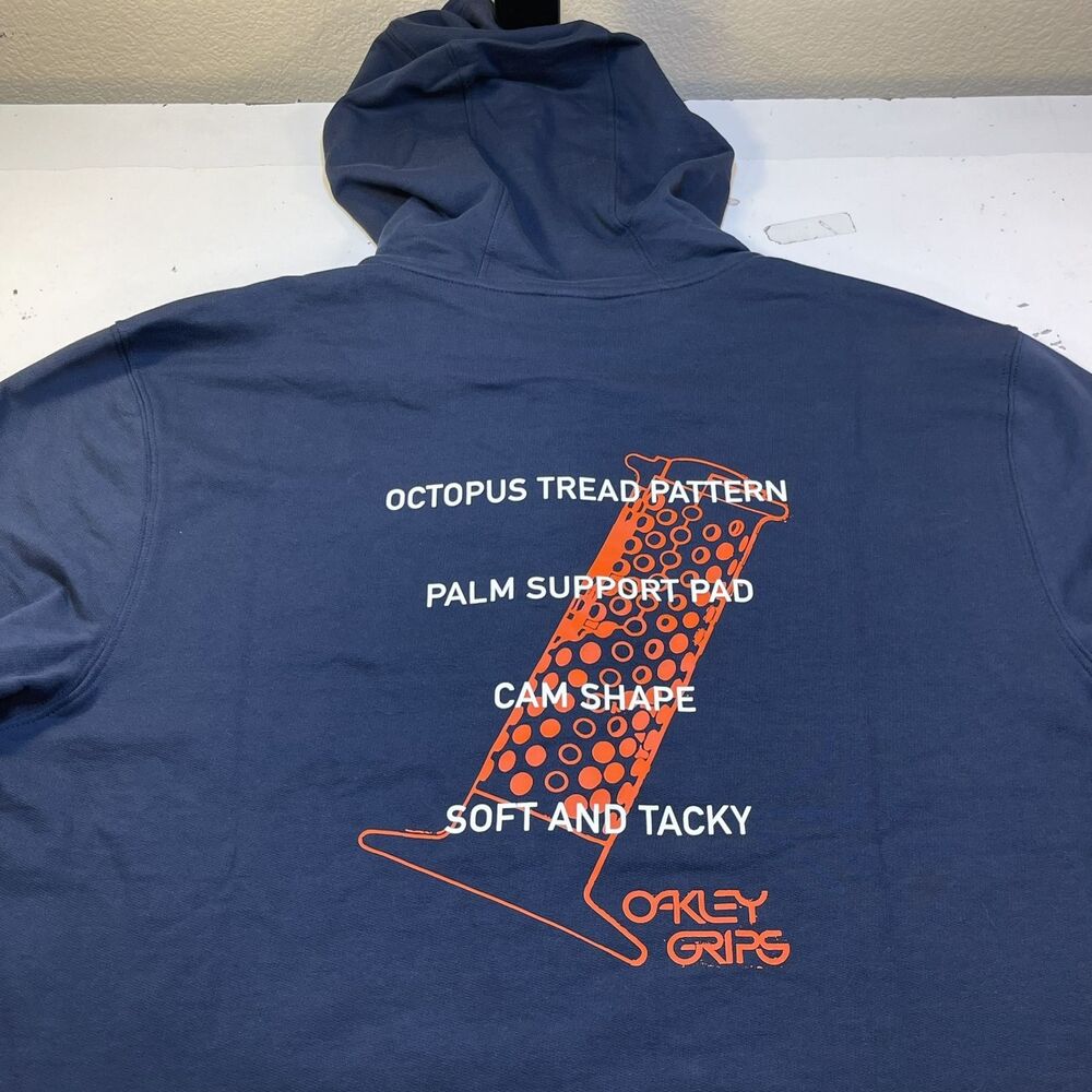 OAKLEY GRIPS  JACKET ZIP UP HOODED SWEATSHIRT JACKET Sz Mens XXL Blue - NEW TAGS